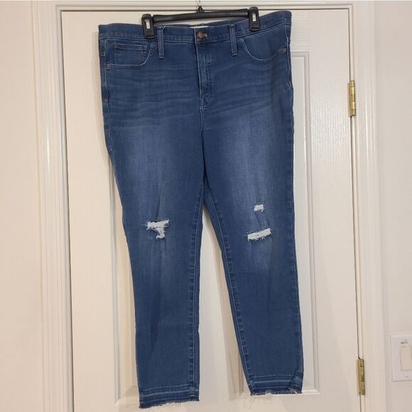 Madewell 10” High Waist Crop Skinny Jeans Size 34 - Picture 2 of 12